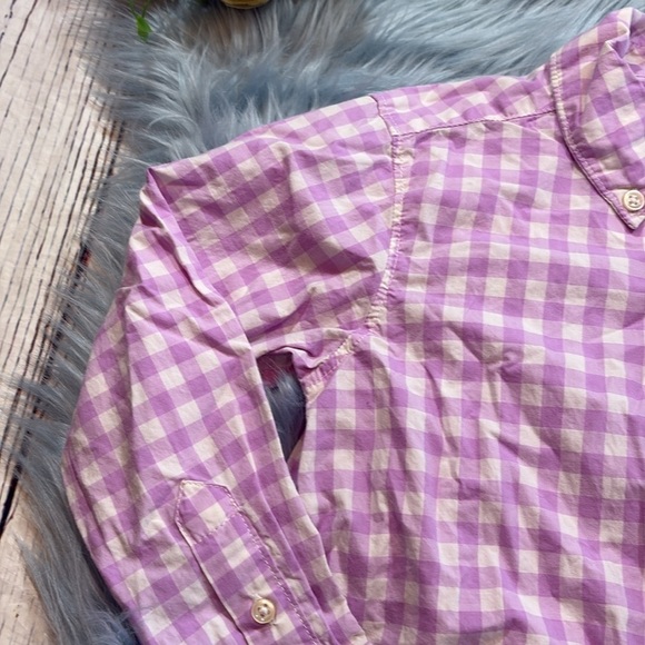 Carters Boys Light Purple White Plaid Pocket Button Down Shirt sz 5 - Picture 3 of 8